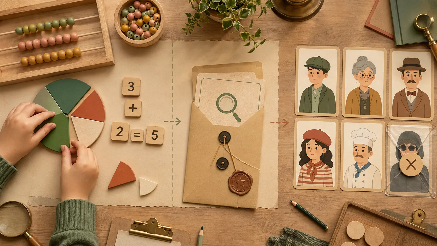Skill-Locked Mystery: learn skills, unlock clues, eliminate suspects