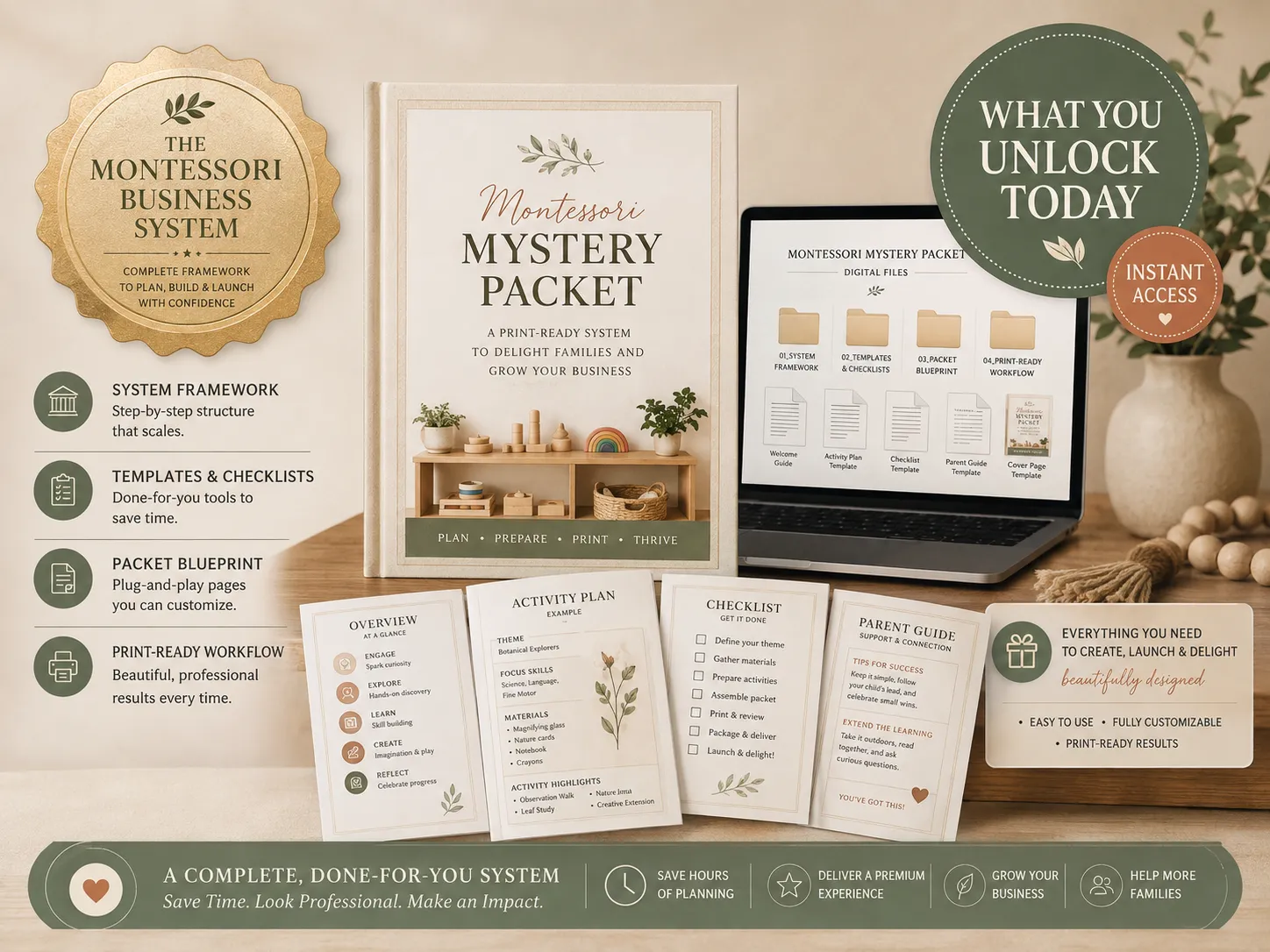 What you unlock today: Packet-to-Canva production system with templates, checklists, and print-ready workflow